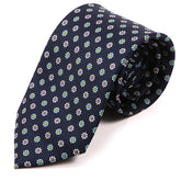 Classic Navy Blue Mini Floral Motif Tie - Tie Doctor